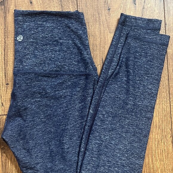 Lululemon leggings size 6 blue gray heather pattern - Picture 1 of 5